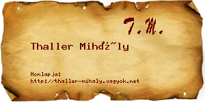 Thaller Mihály névjegykártya